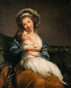 eisabeth Vige-Lebrun self-portrait with Her Daughter Sweden oil painting artist